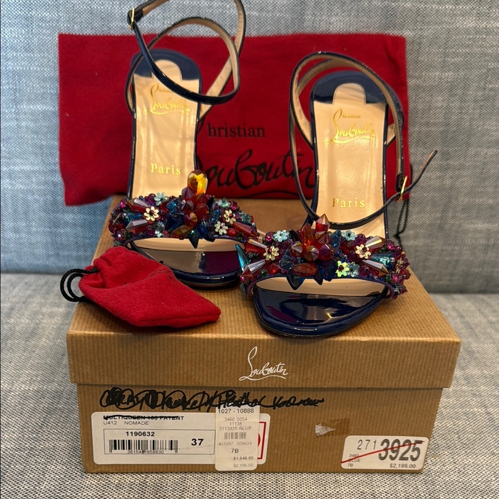 Christian Louboutin Multiqueen 100 patent Women's Multicolor Embellished Sandals